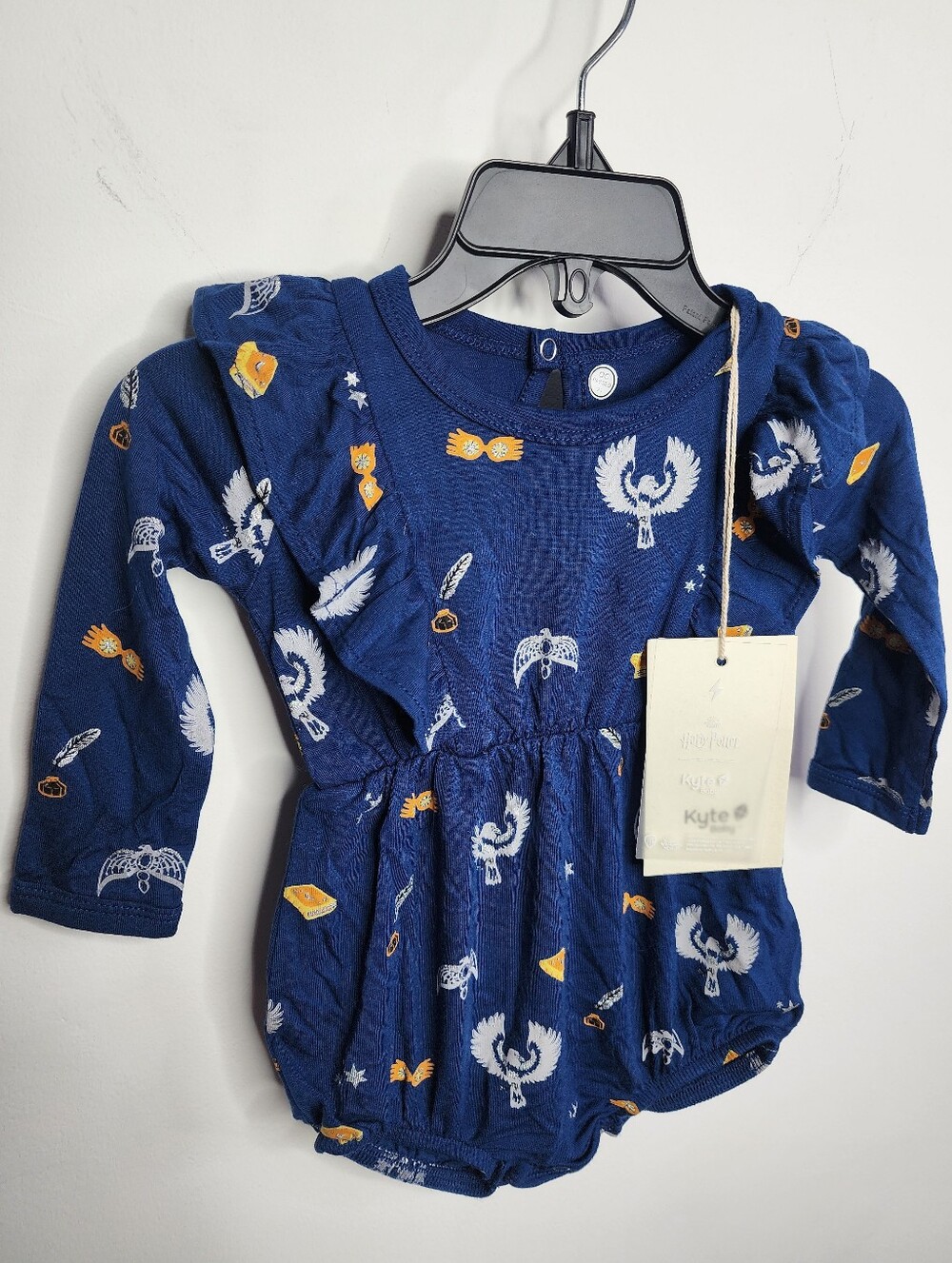 Ravenclaw Long Sleeve Ruffle Bubble With Snaps, Bamboo, Harry Potter